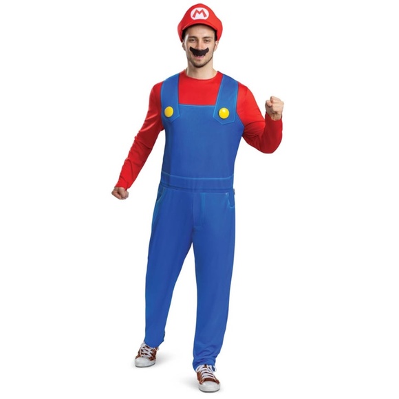 BRAND NEW men women disguise super mario halloween costume size XL (40/42) - Picture 1 of 6